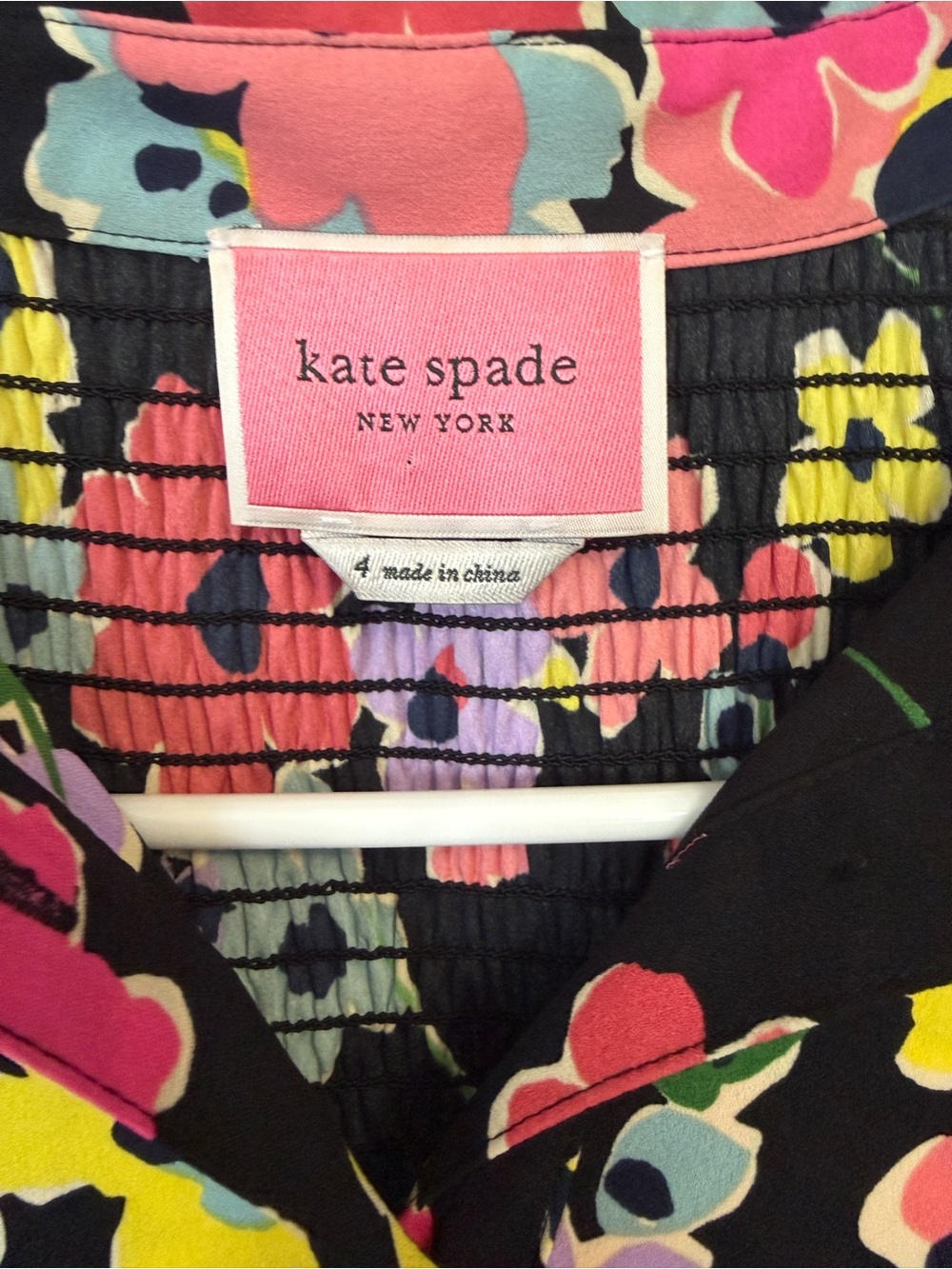 Kate Spade Wildflower Bouquet Midi Shirt Dress Black Pink Sleeveless Womens 4 - Picture 2 of 8